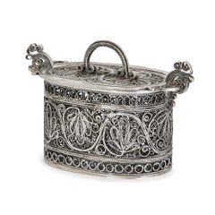 19th Century Judaica Silver Spice Box