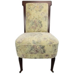 19th Century Jugendstil Mahogany Upholstered Chair Twister Legs with Castors