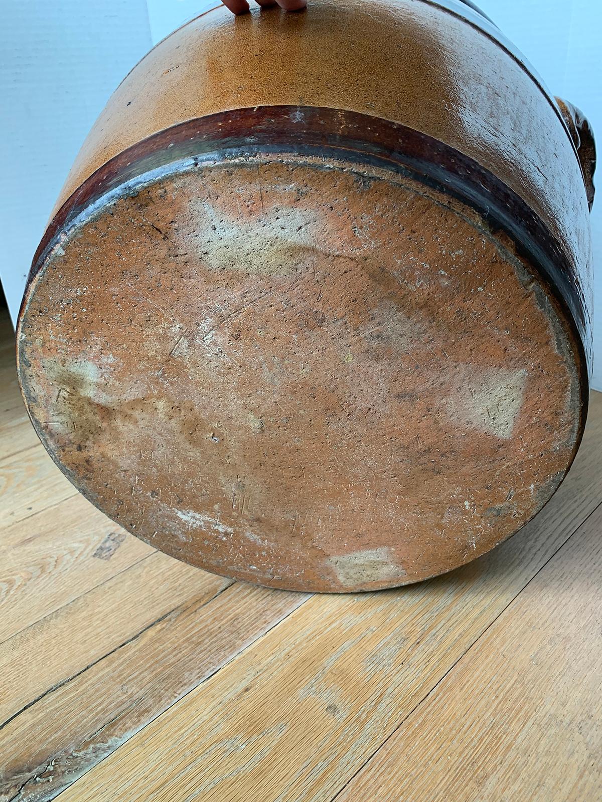 19th Century Jumbo English Earthenware Vessel, Marked 12 13