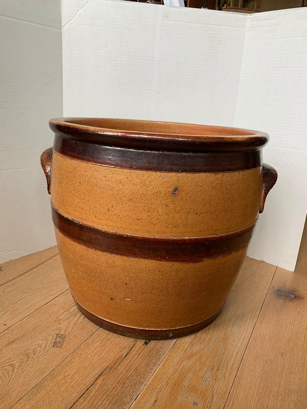 19th Century Jumbo English Earthenware Vessel, Marked 12 1