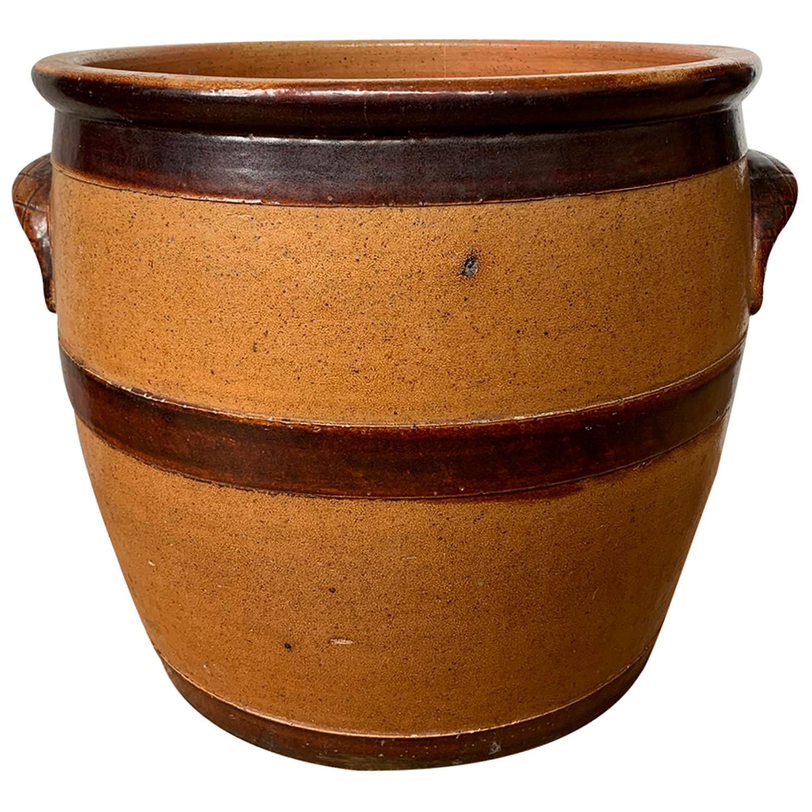 19th Century Jumbo English Earthenware Vessel, Marked 12