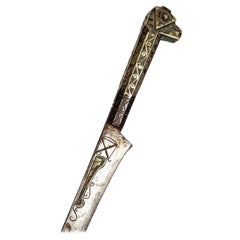 19th Century Kabyle Flyssa Sword with Inlaid Blade & Original Scabbard – Algeria