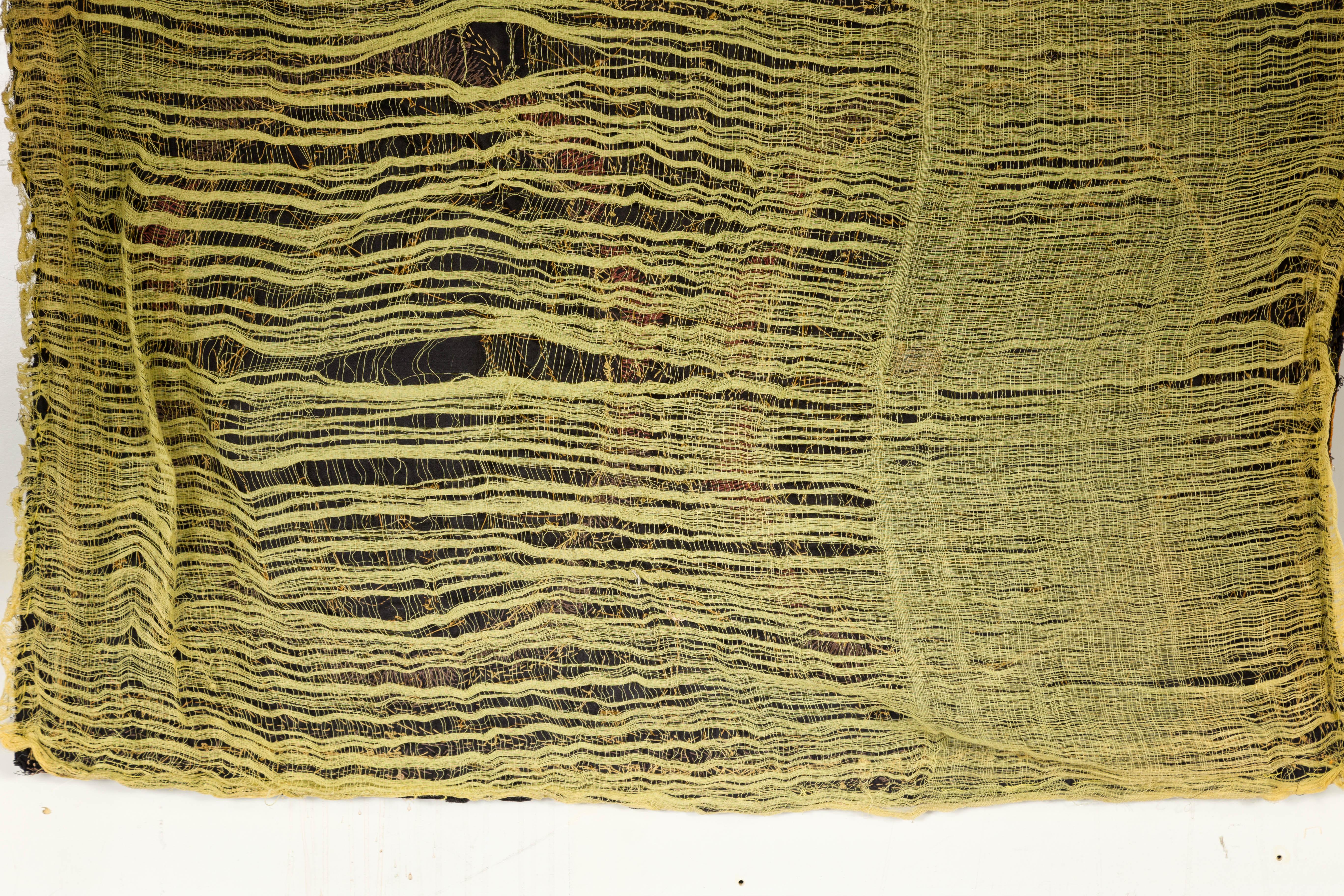 19th Century Kalaga Tapestry with Stones, Sequins and Colorful Thread For Sale 13