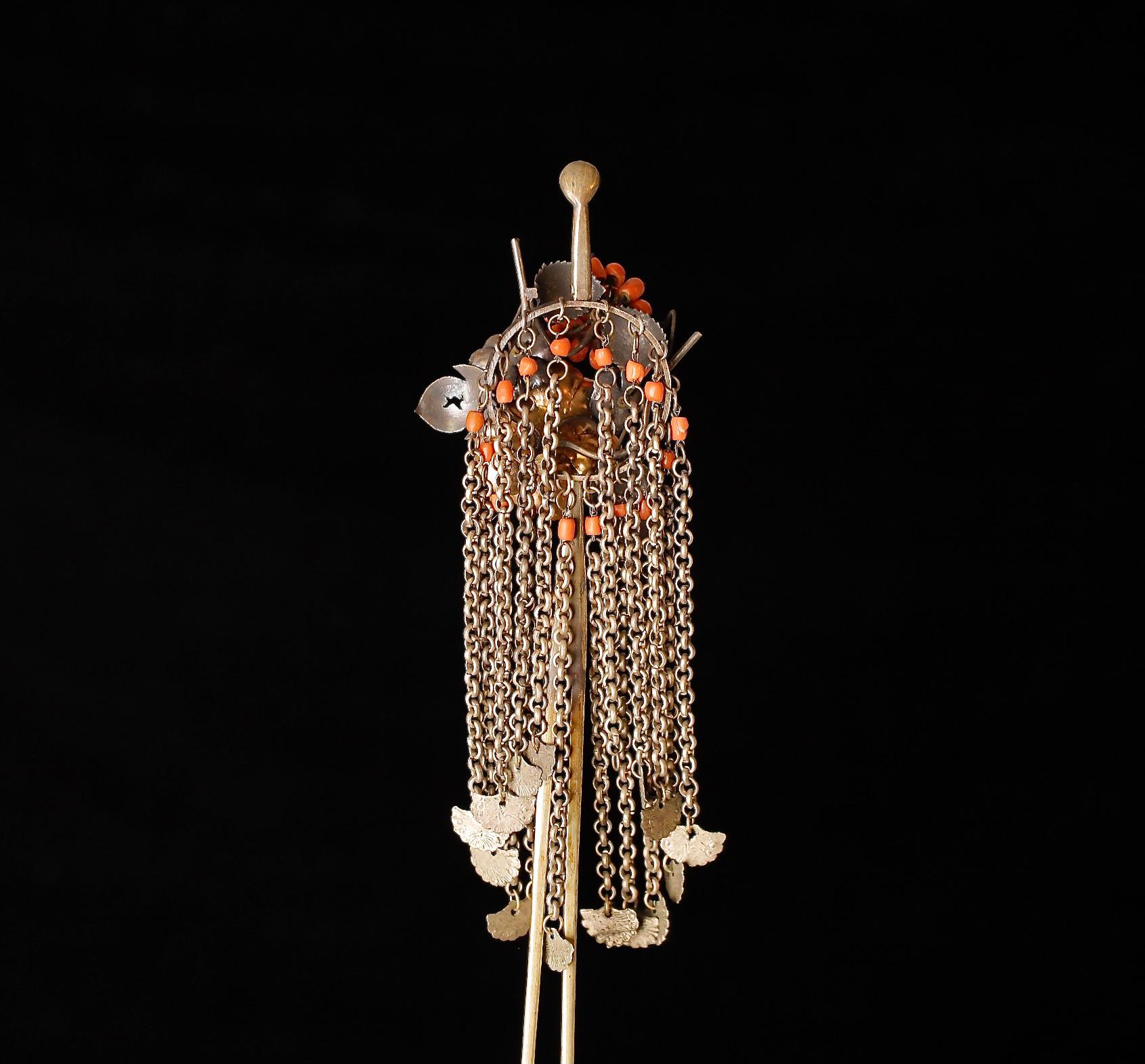 Copper 19th Century Kanzashi: Elegance Entwined