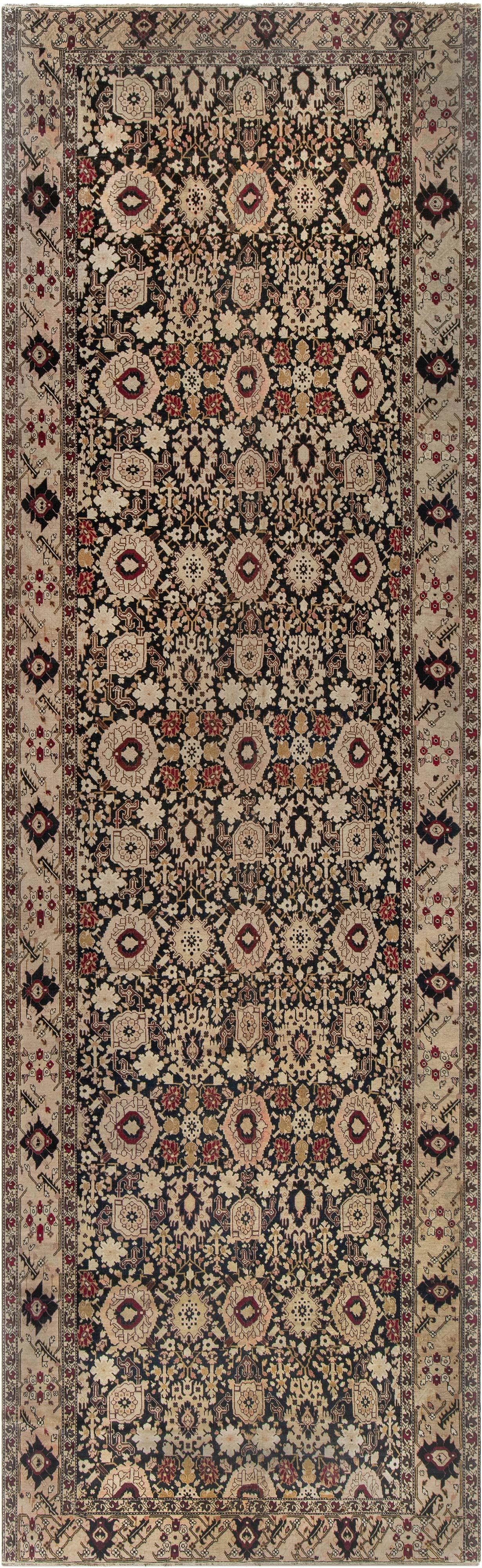 19th Century Karabagh Botanic Handmade Wool Carpet