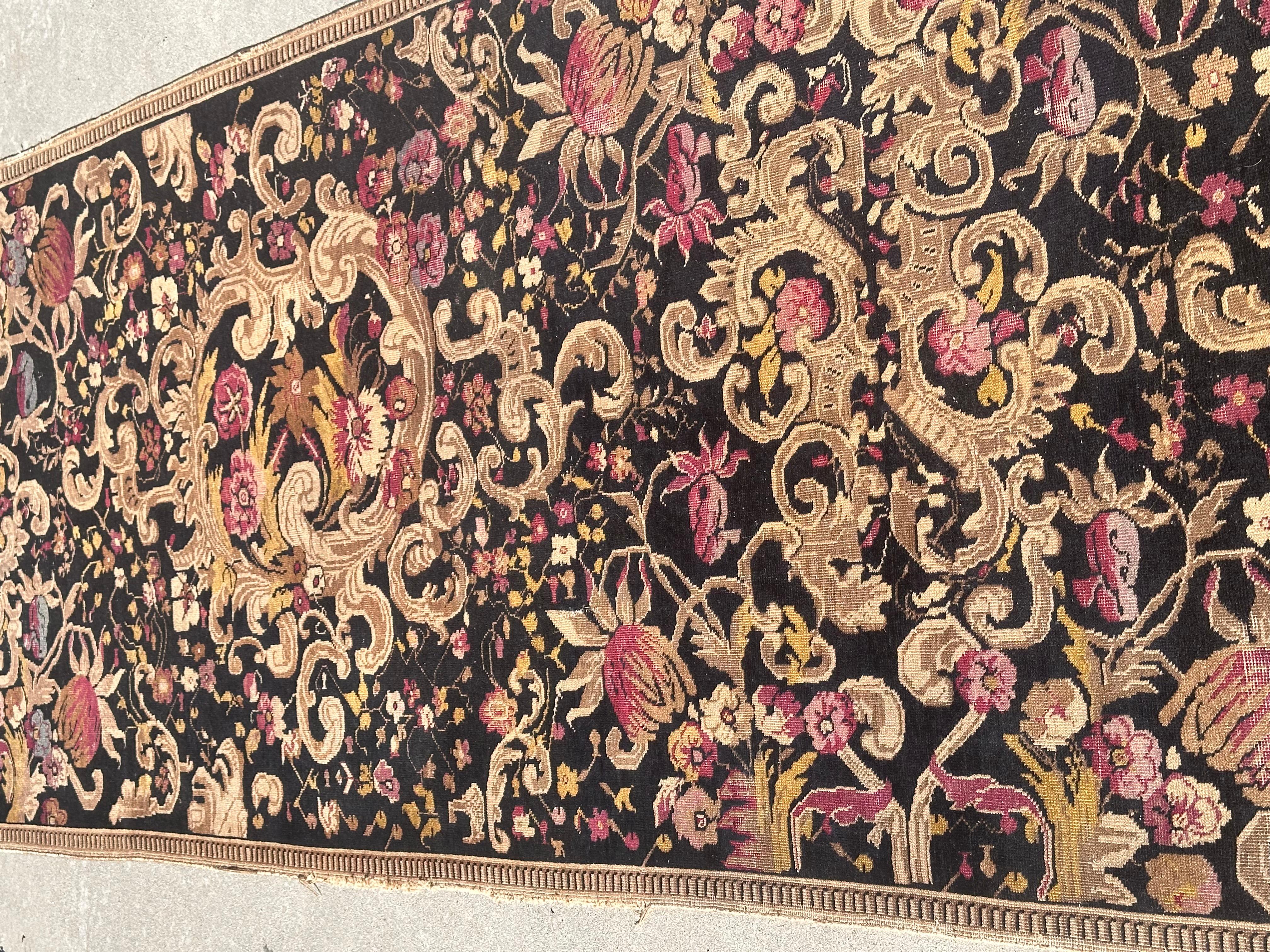 19th Century Karabagh Runner Inspired With Floral Design In Good Condition For Sale In LOS ANGELES, CA