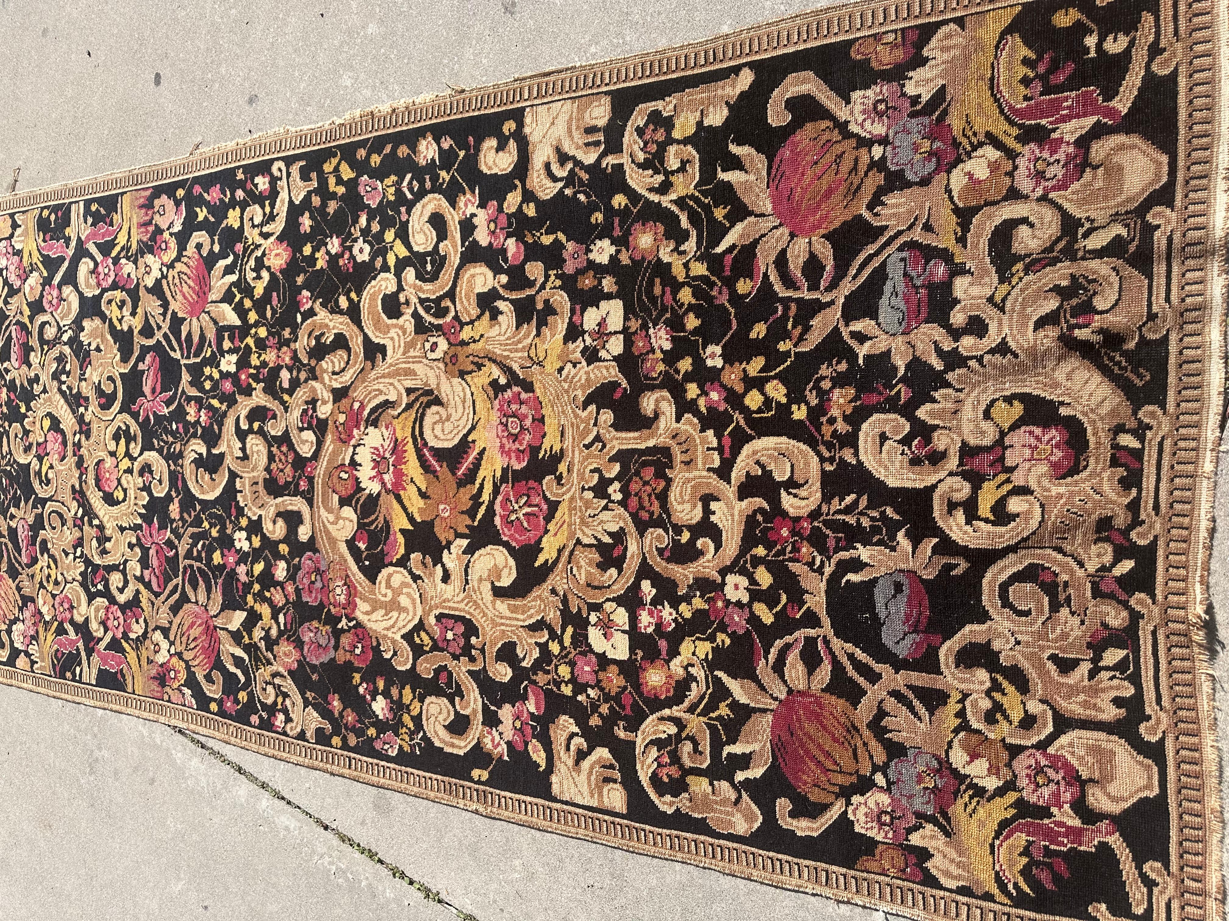 Wool 19th Century Karabagh Runner Inspired With Floral Design For Sale