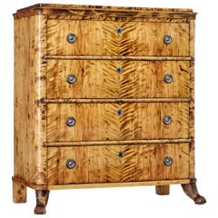 19th Century Karl Johan Period Birch Chest of Drawers