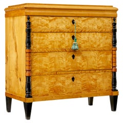 19th century Karl Johan Swedish birch chest of drawers