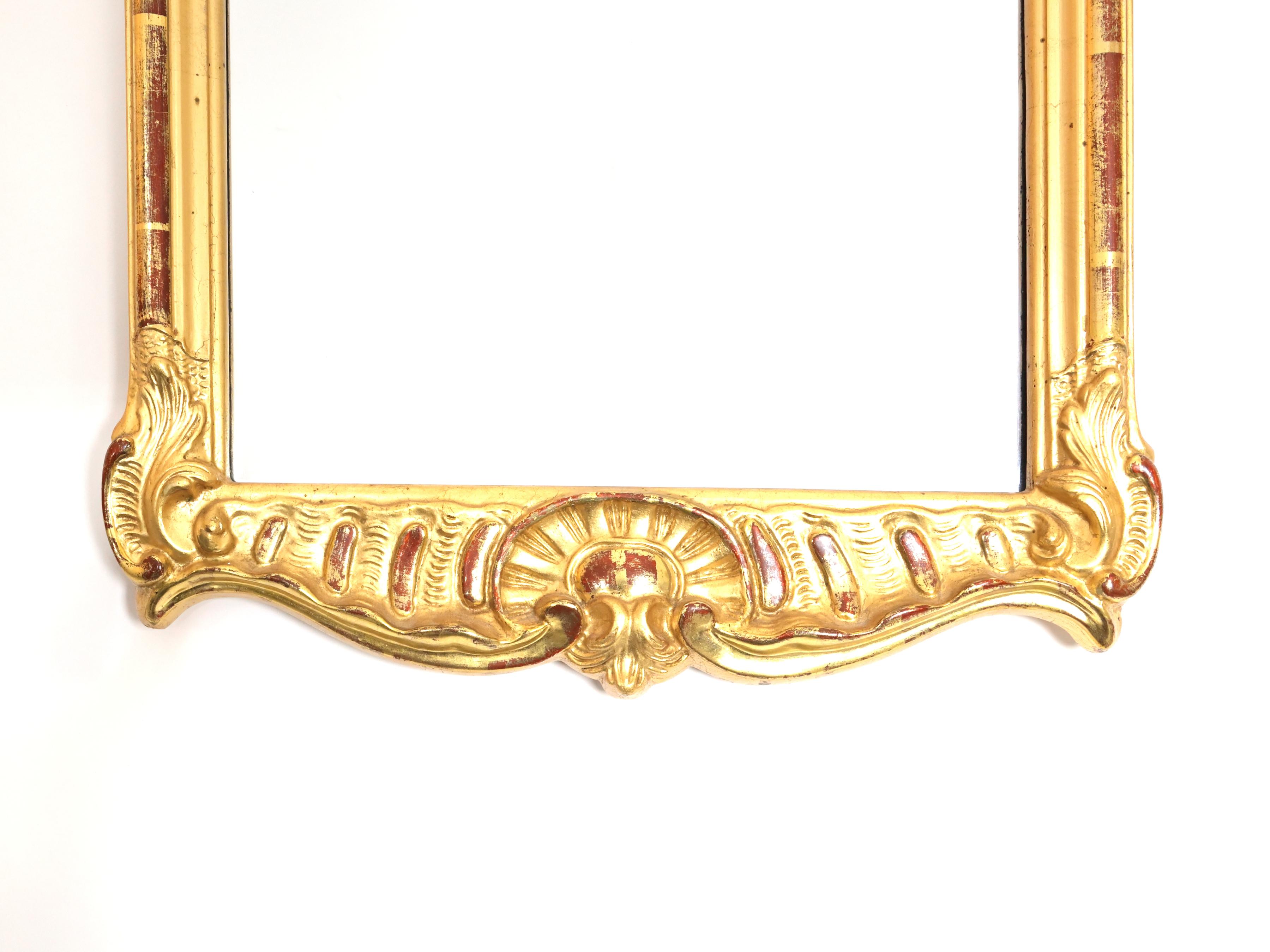 Karl Johan Swedish Scallop Gilted Mirror For Sale 1
