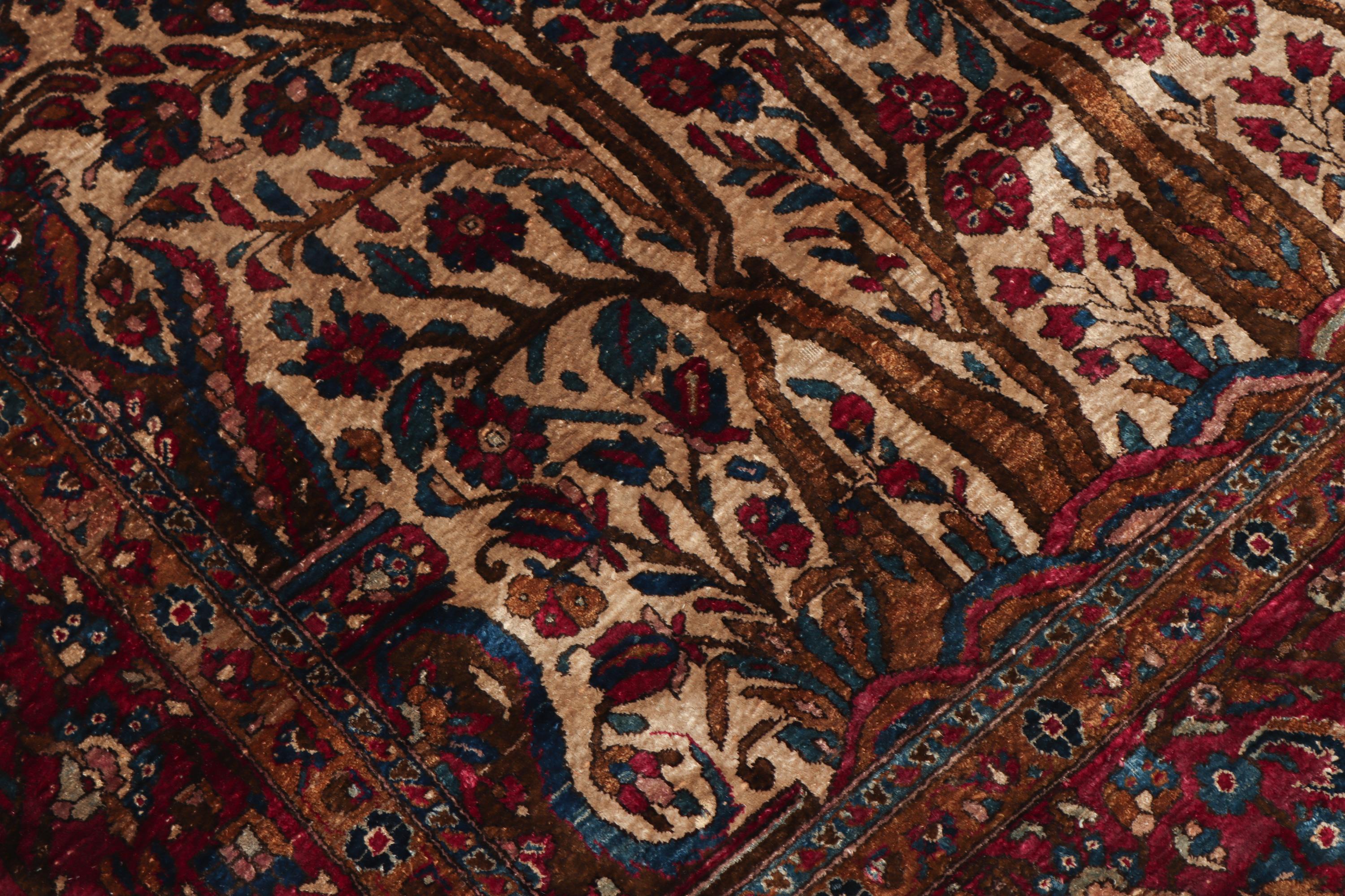 Persian 19th Century Kashan Mothashem Silk Rug For Sale