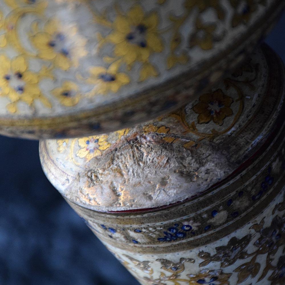 Hand-Crafted 19th Century Kashmir Papier Mache Vases For Sale
