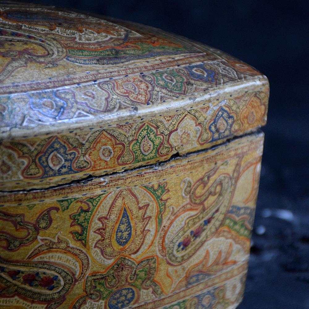 Folk Art 19th Century Kashmir Turban Shaped Box
