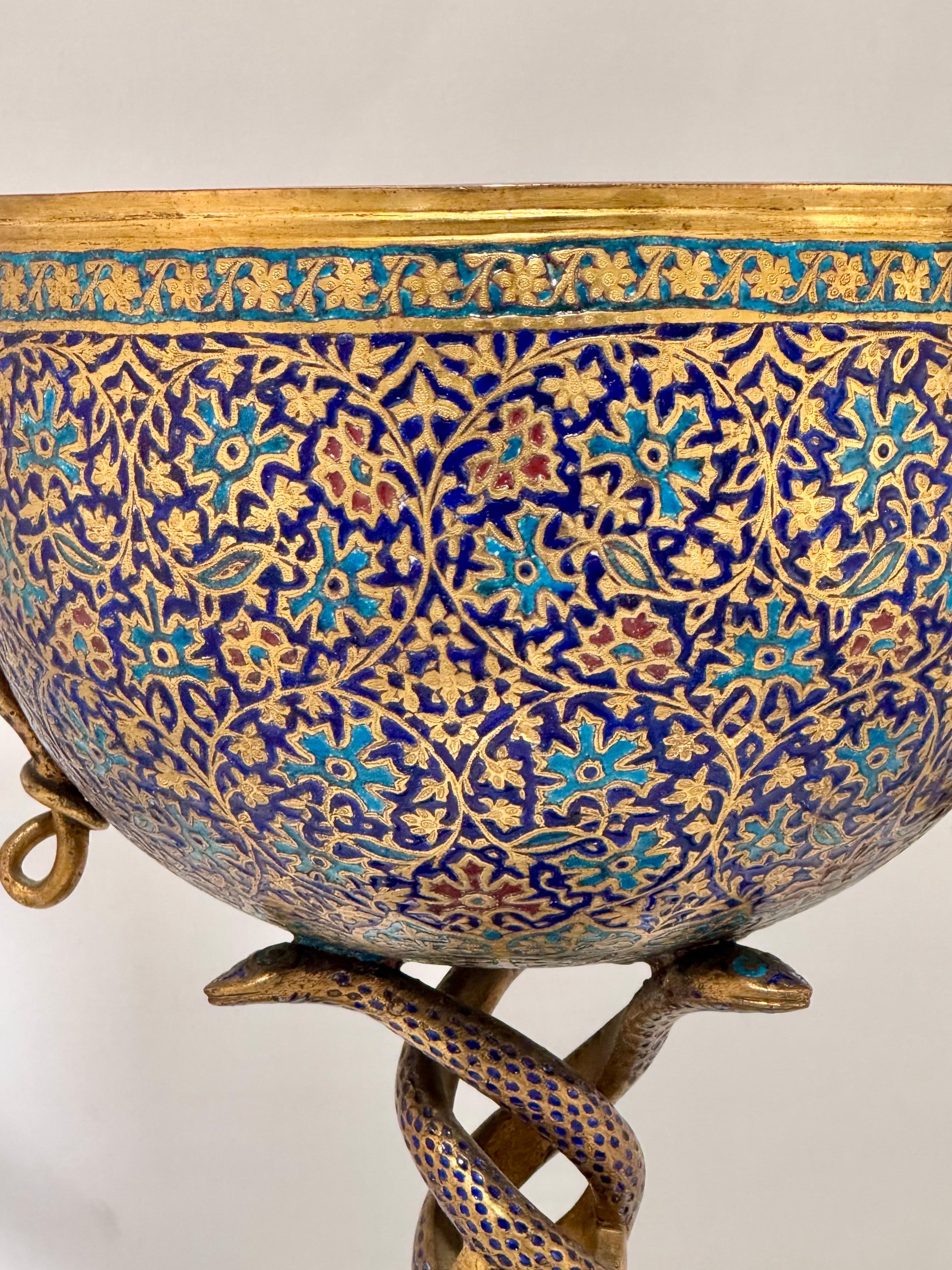 Late Victorian 19th Century Kashmiri Enamelled Gilt Brass Cup For Sale