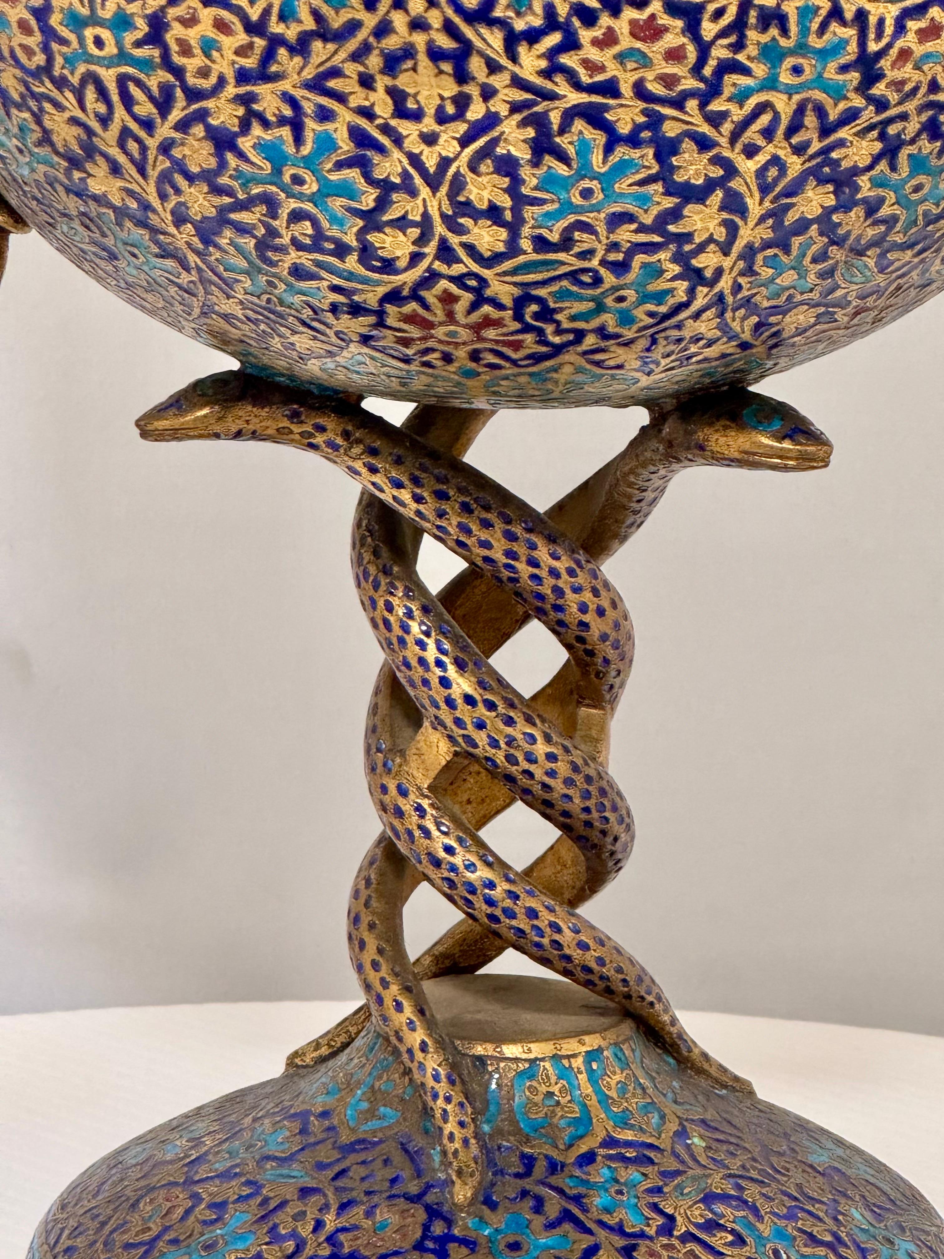 19th Century Kashmiri Enamelled Gilt Brass Cup For Sale 2