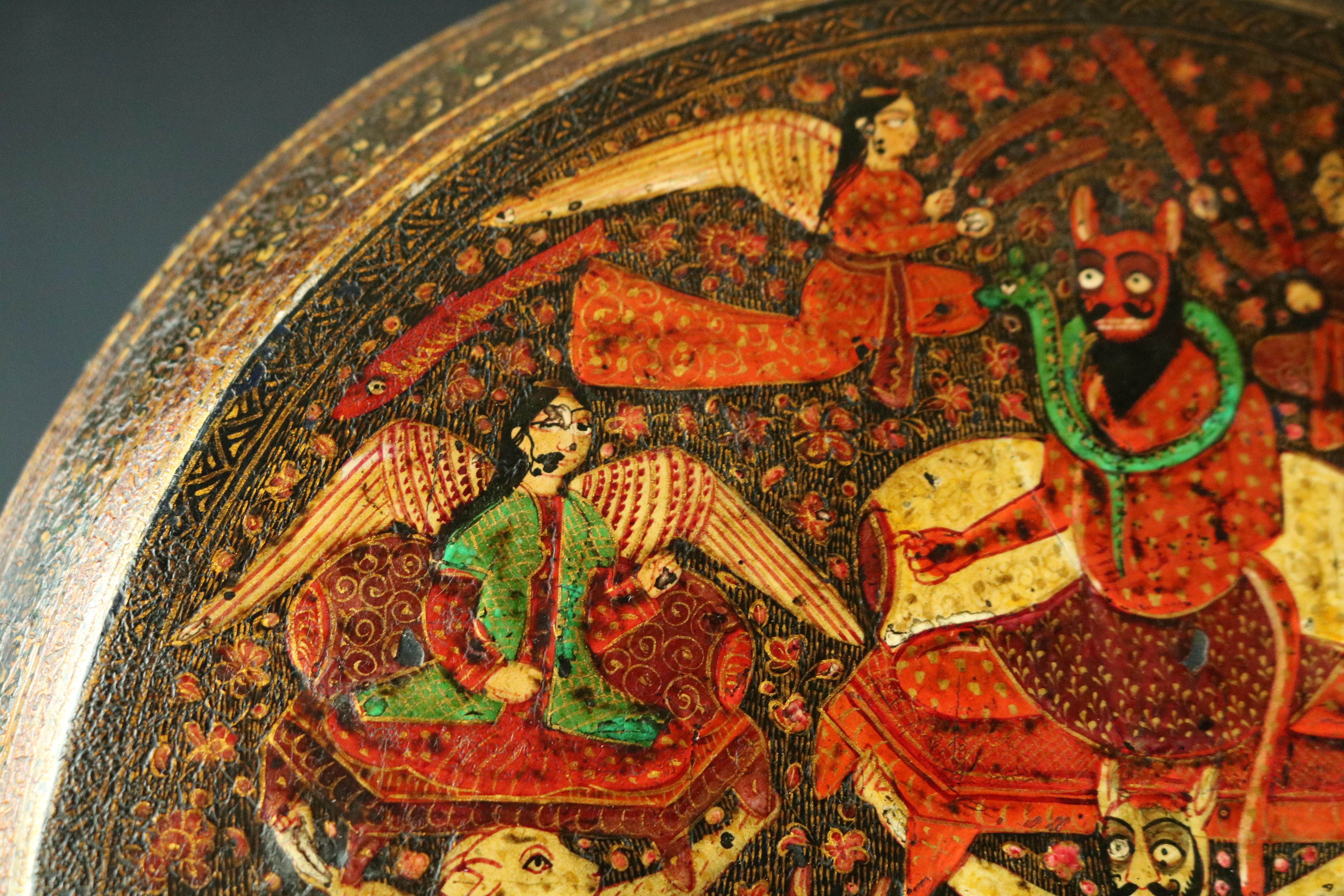 Indian 19th Century Kashmiri Polychrome Lacquered Table