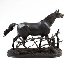 Cast Iron Horse Sculpture After Pierre-Jules Mêne, 19th Century