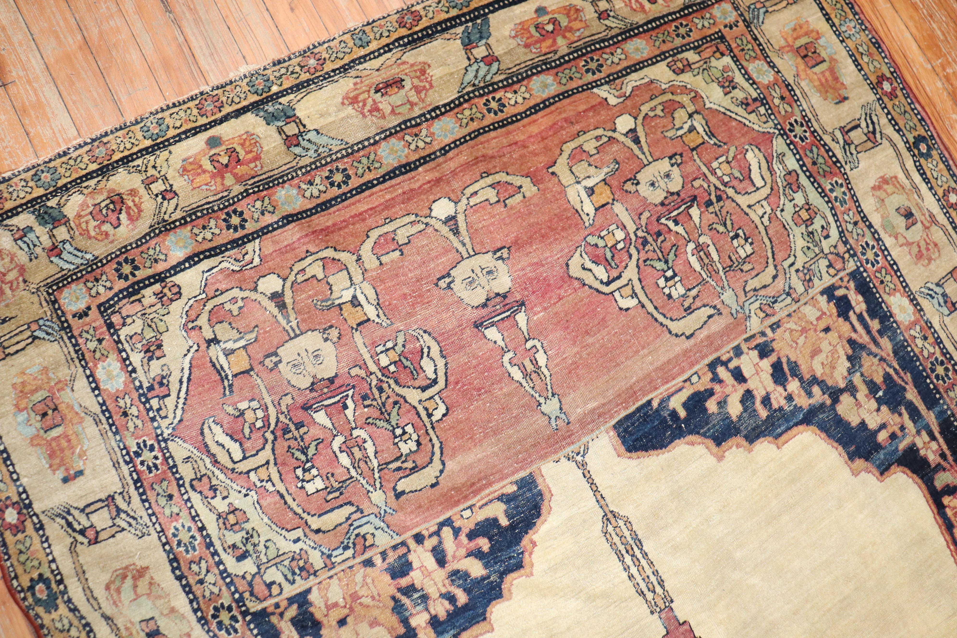 19th Century Kerman Pictorial Rug In Good Condition For Sale In New York, NY