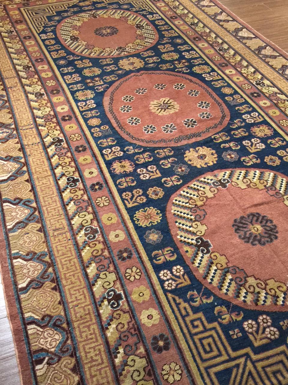 Wool Antique Khotan - Samarkand Rug  6'8 x 13'3 For Sale