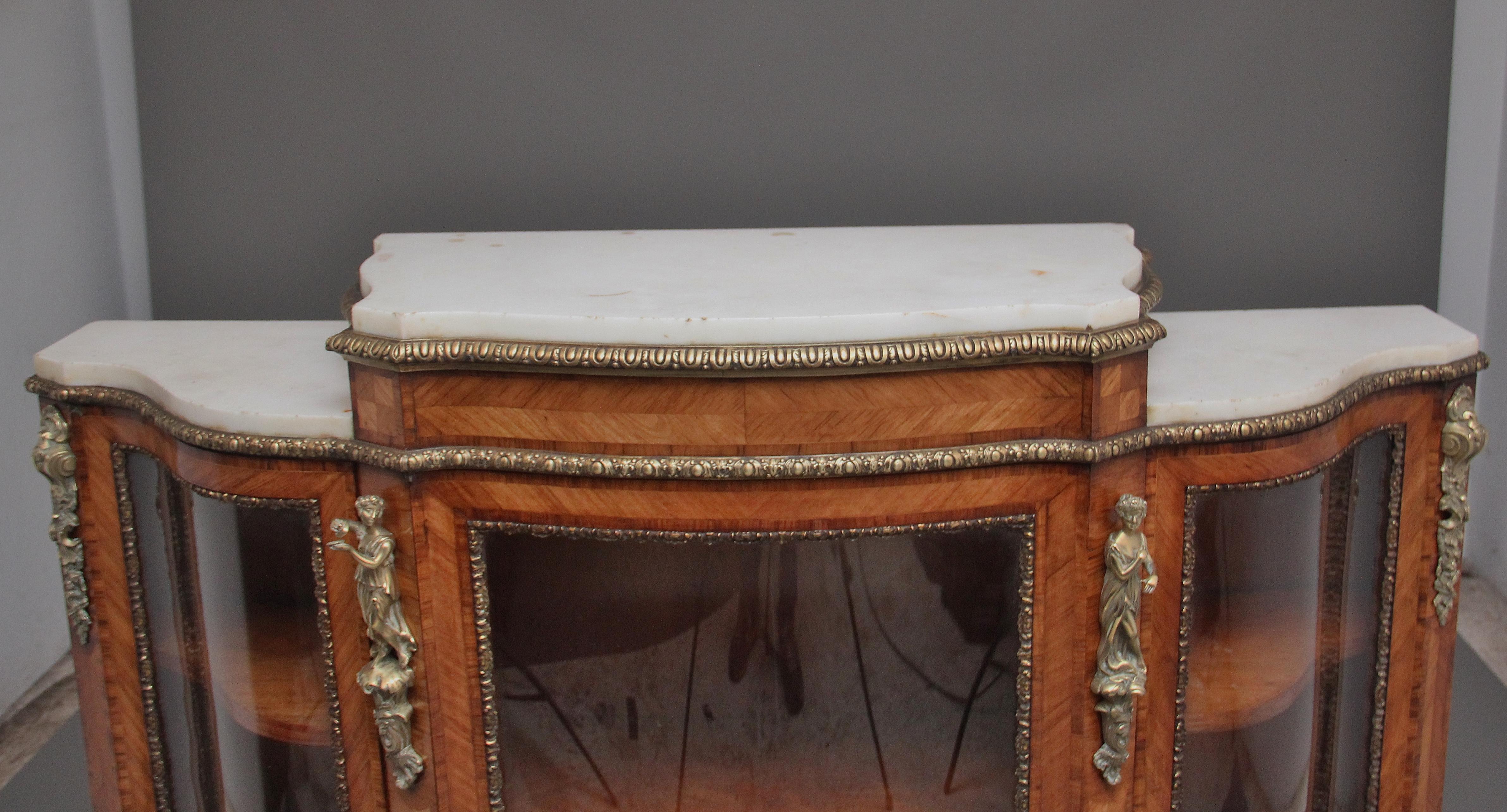British 19th Century Kingwood and marble top credenza For Sale