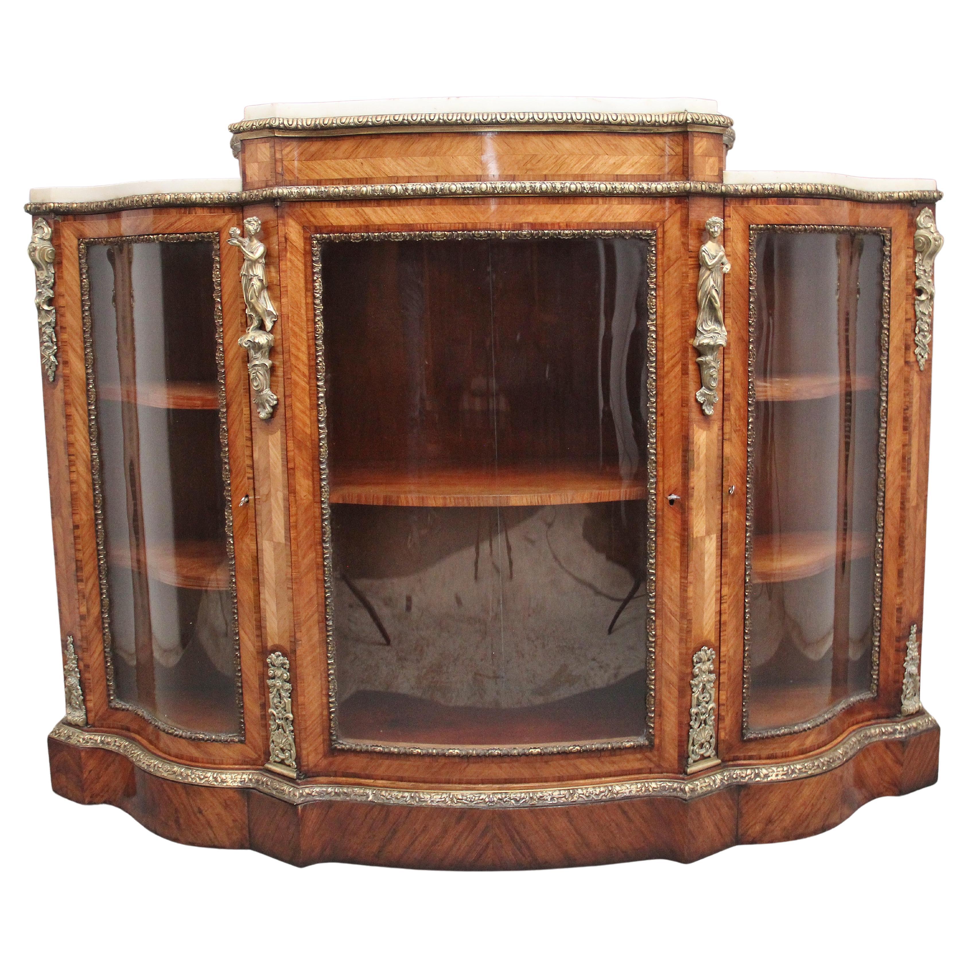 19th Century Kingwood and marble top credenza For Sale