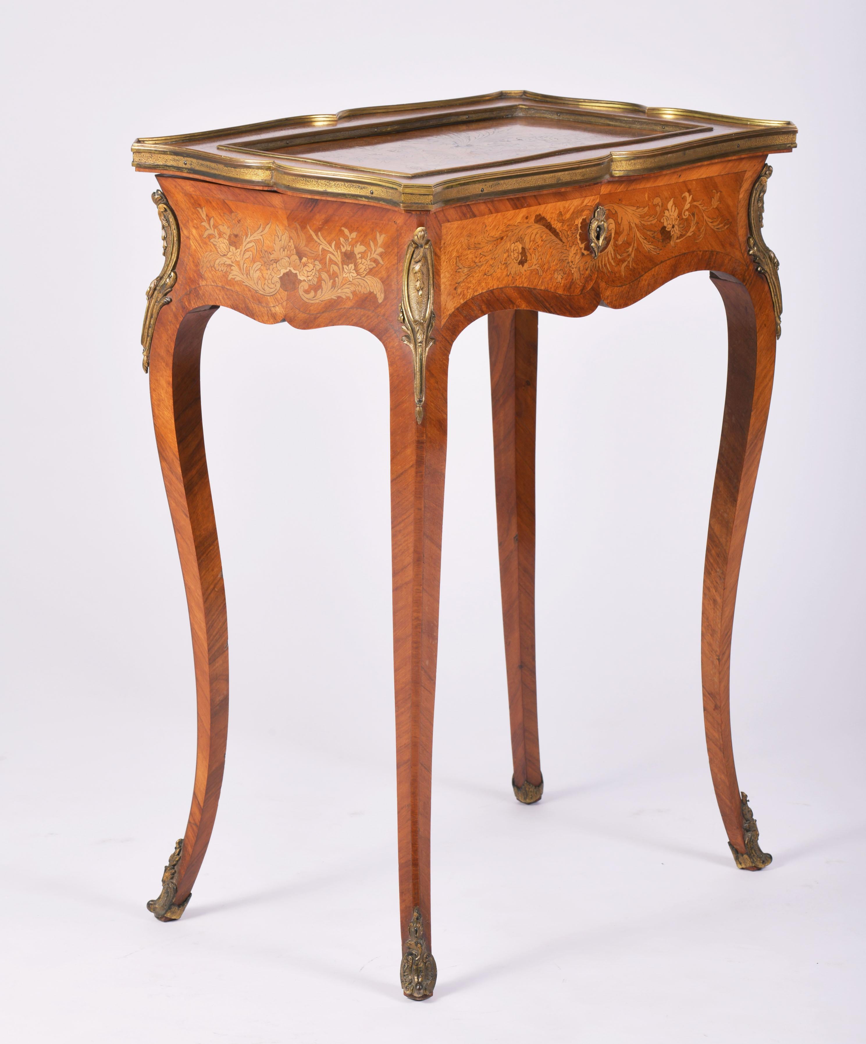 19th Century Kingwood Bijouterie Table with Ormolu Mounts 6