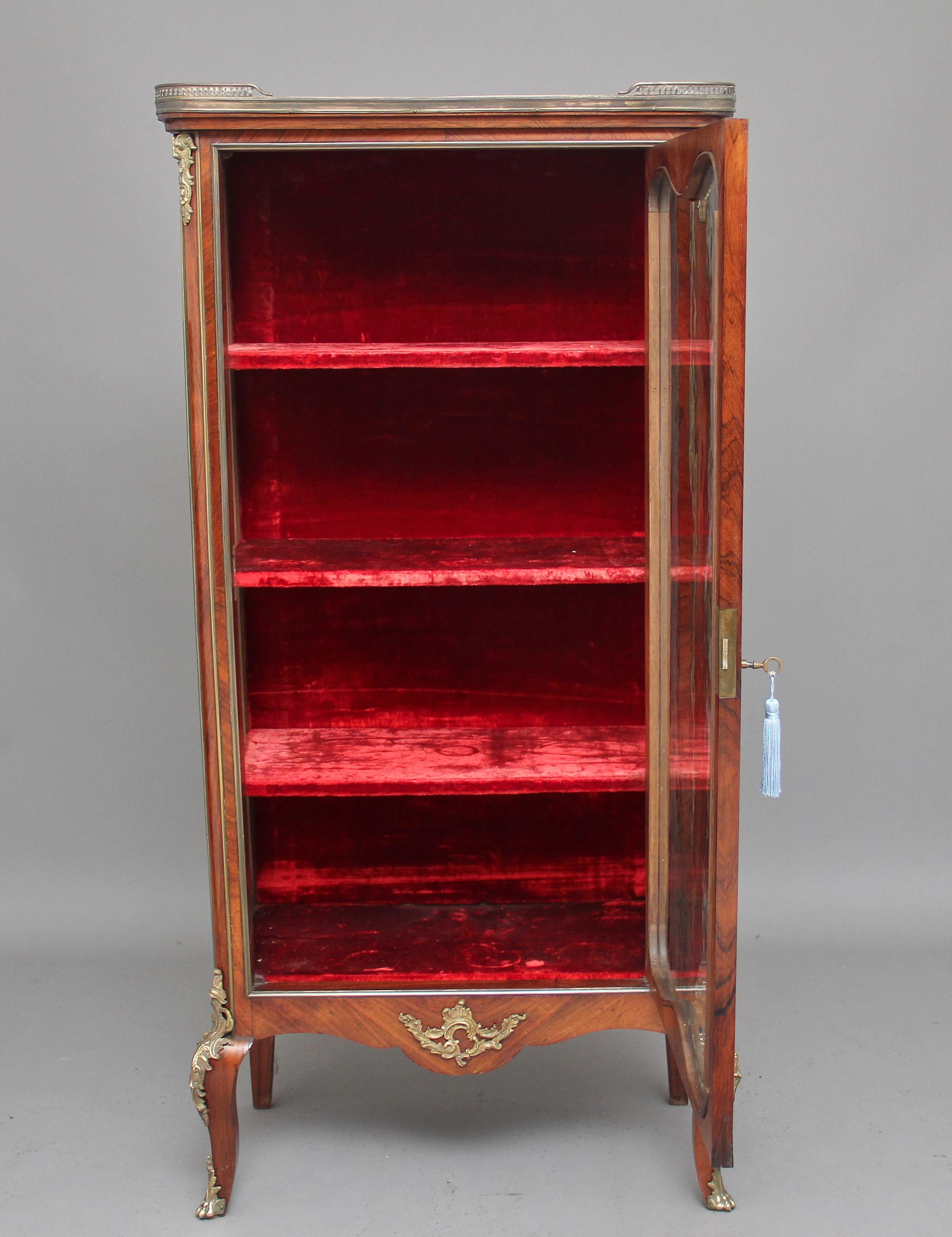 French 19th Century Kingwood Display Cabinet