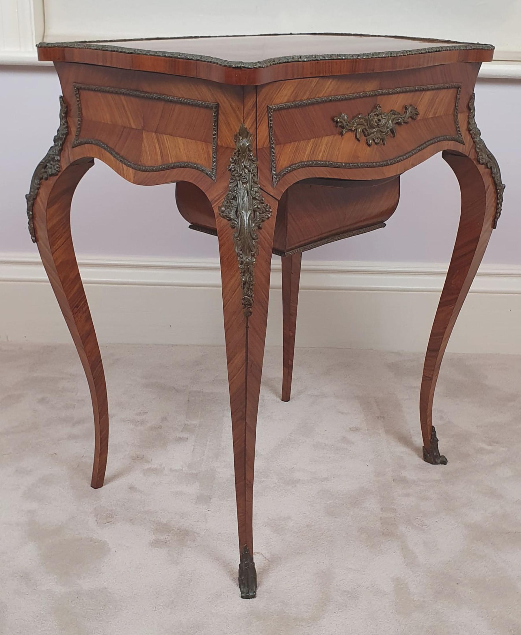 19th Century Kingwood Side or Work Table with Ormolu Mounts For Sale 2