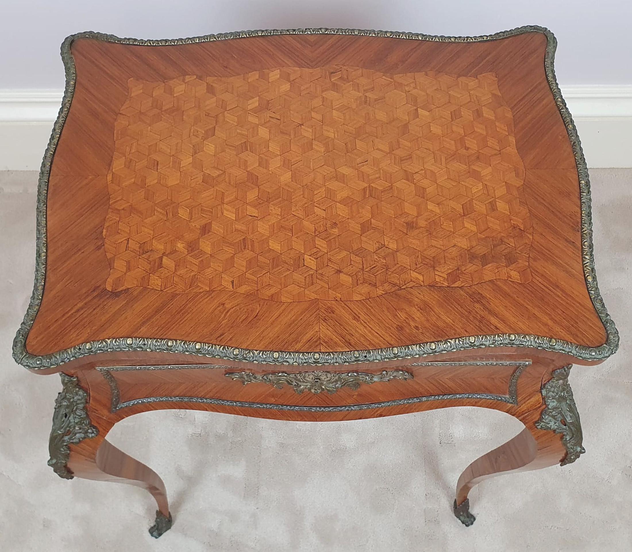 19th Century Kingwood Side or Work Table with Ormolu Mounts For Sale 3