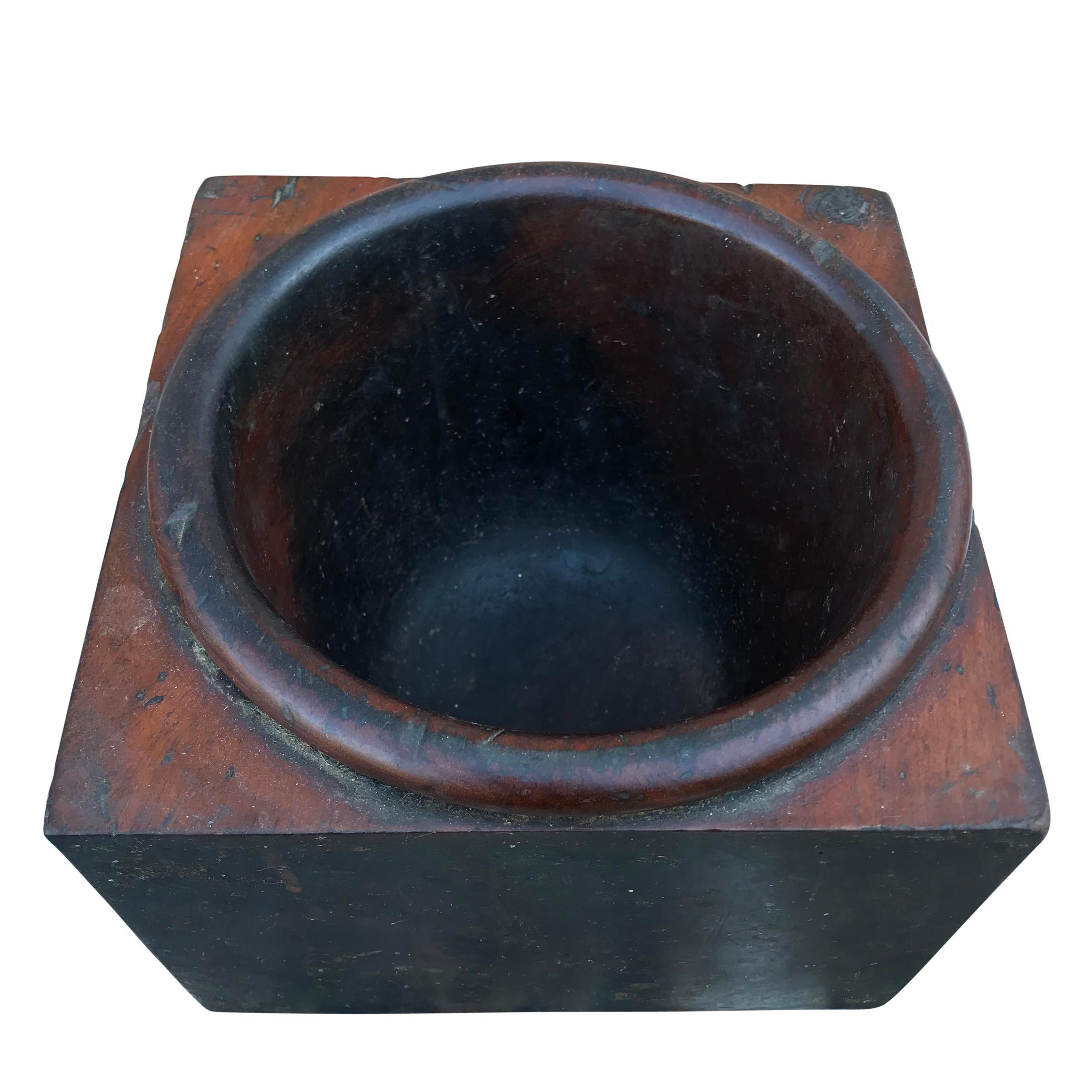 American 19th Century Kitchen Mortar and Pestle For Sale