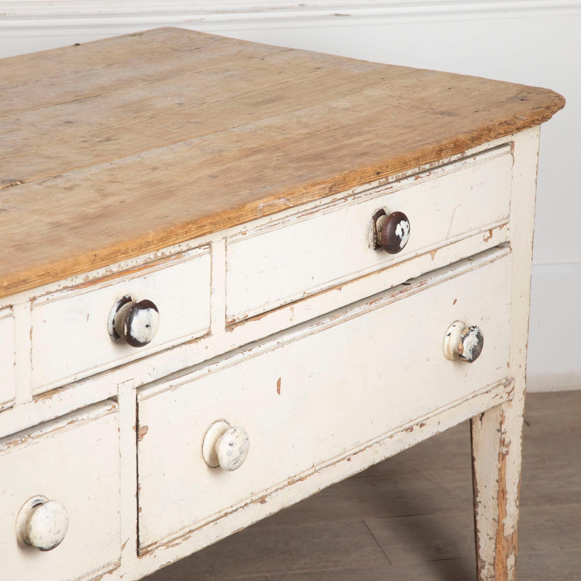 19th Century Kitchen Prep Table In Fair Condition For Sale In Gloucestershire, GB