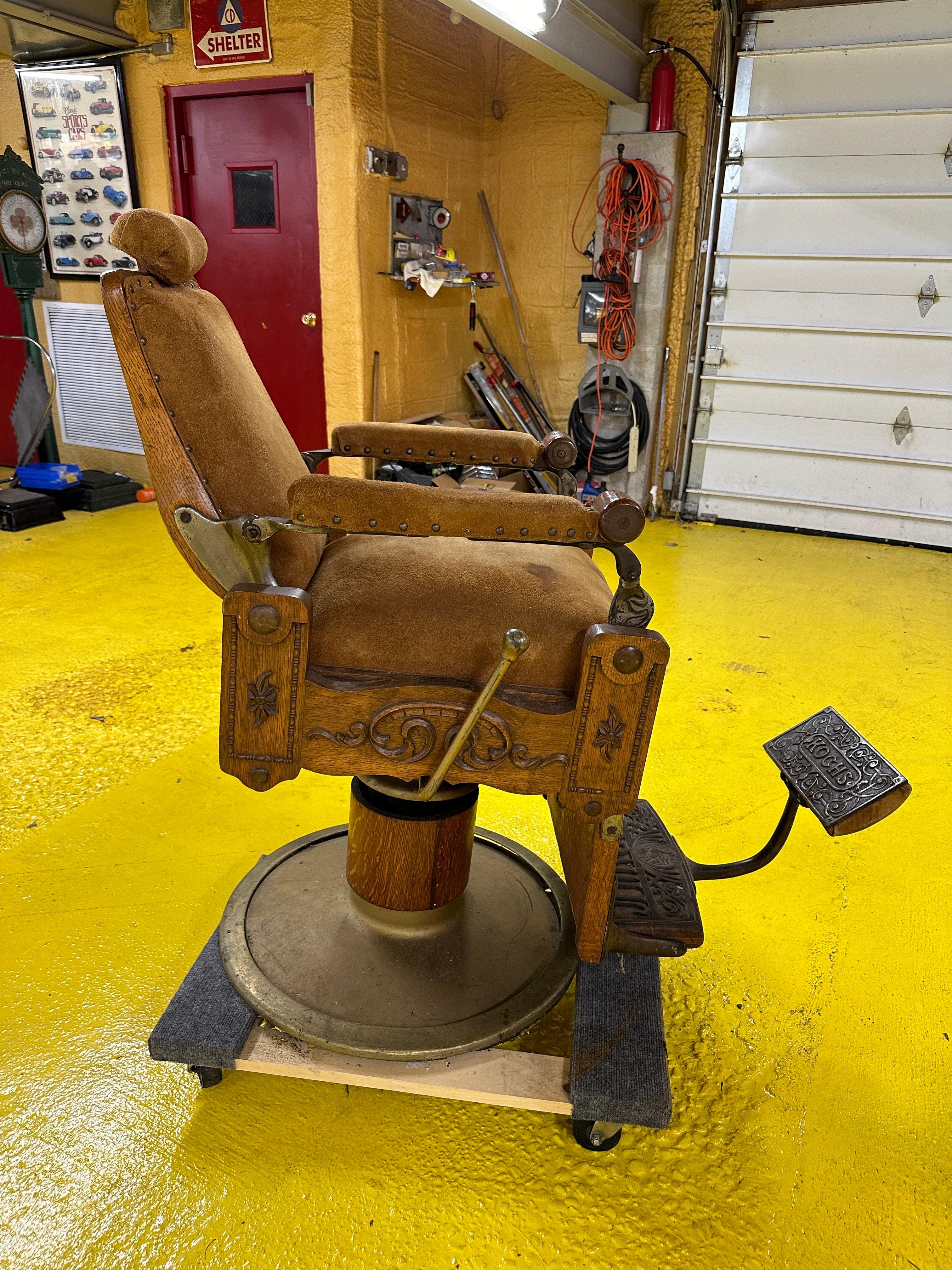 19th Century Kochs for Lewis-Stenger Barber Supply Co. Barber Chair For Sale 3