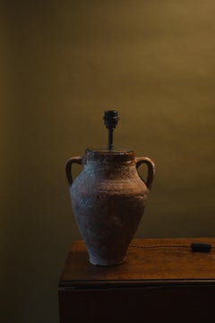 20th Century Konya Glazed Pot Lamp – Vintage Handcrafted Mediterranean Lighting