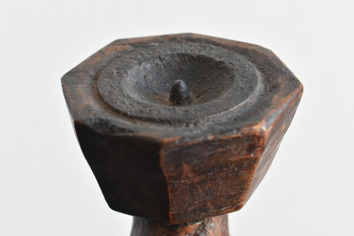 19th Century Korean Antique Wooden Candlestick / Exhibition Stand / Wabi-Sabi 1