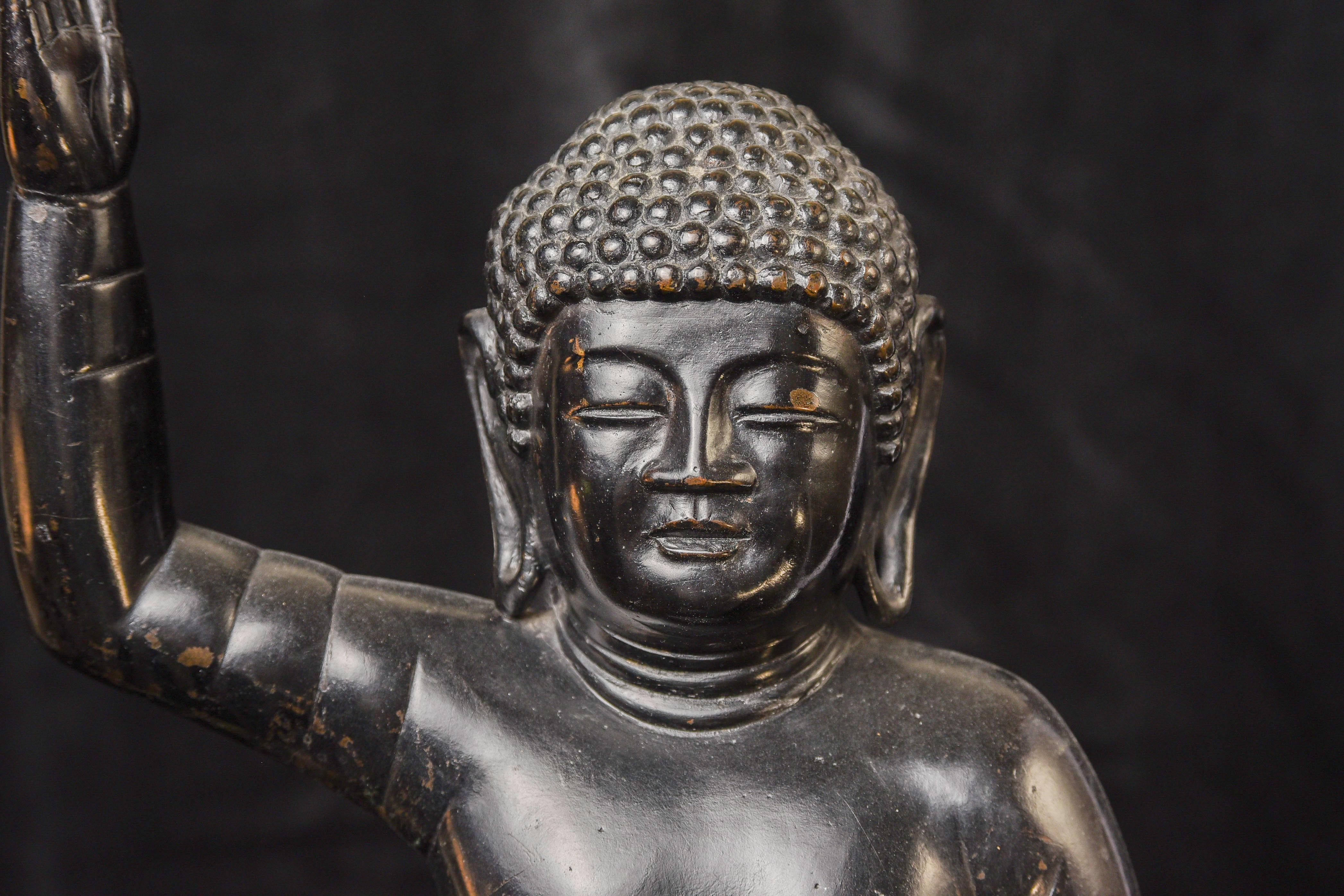 Bébé Bouddha en bronze coréen du 19e siècle - Extrêmement grand 9731 Bon état - En vente à Ukiah, CA