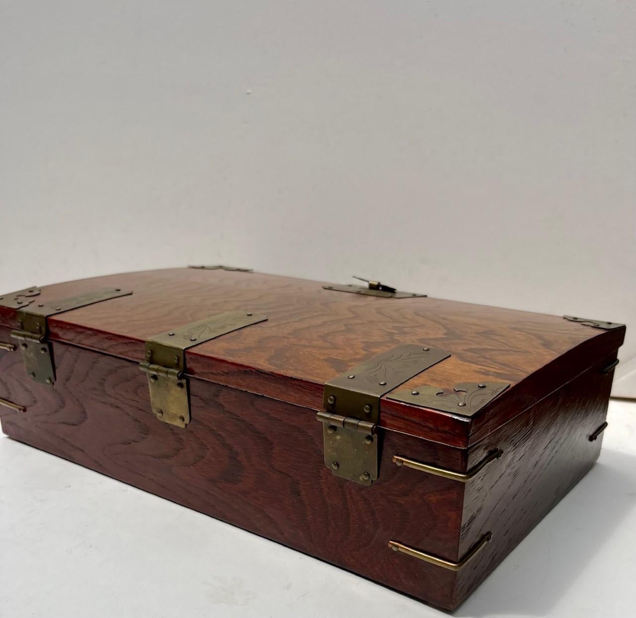 19th Century Korean Wood Document Brass Hinge Box 8