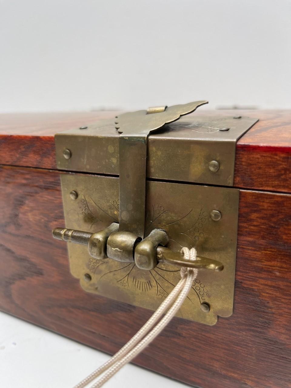 19th Century Korean Wood Document Brass Hinge Box 10