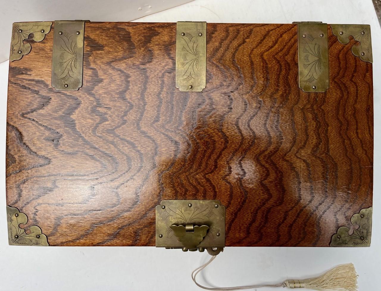 19th Century Korean Wood Document Brass Hinge Box 2