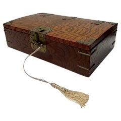 19th Century Korean Wood Document Brass Hinge Box