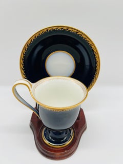 19th Century, KPM Berlin Porcelain Cobalt & Gilt Tea Cup & Saucer