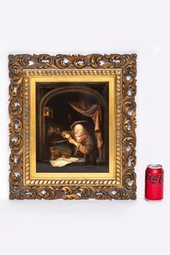 19th Century KPM Porcelain Plaque after Gerrit Dou, Titled "The Schoolmaster"