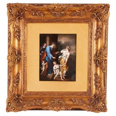 Placca in porcellana KPM Porcelain del XIX secolo, dopo un dipinto di un vecchio maestro