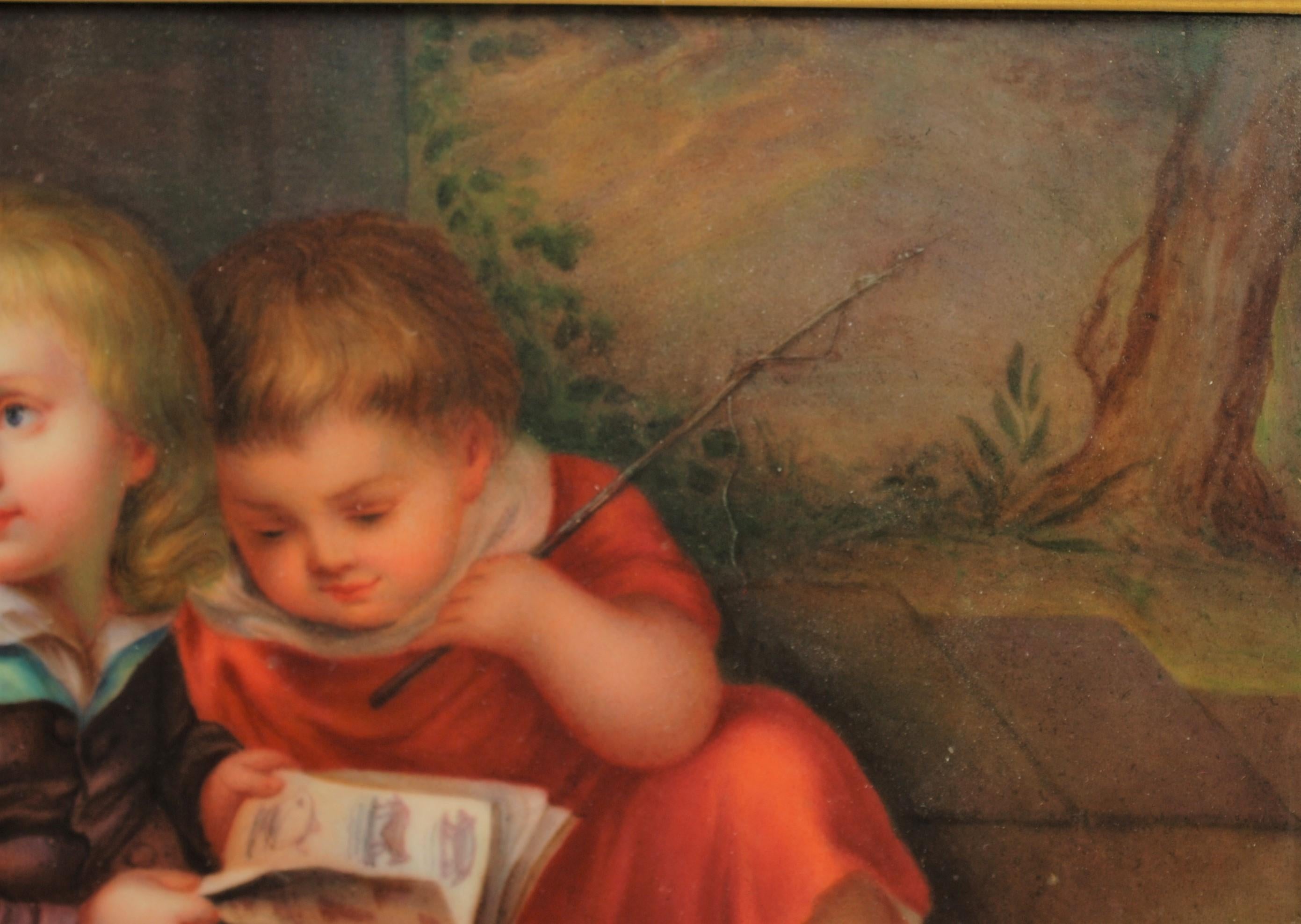 Romantic 19th Century KPM Porcelain Plaque after Portrait by Christian Leberecht Vogel For Sale