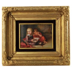 Placa de porcelana KPM del siglo XIX según un retrato de Christian Leberecht Vogel