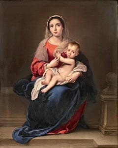 19th Century K.P.M. Porcelain Plaque of Madonna and Child by E. Boehm