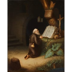19th Century KPM Porcelain Plaque of Saint Jerome