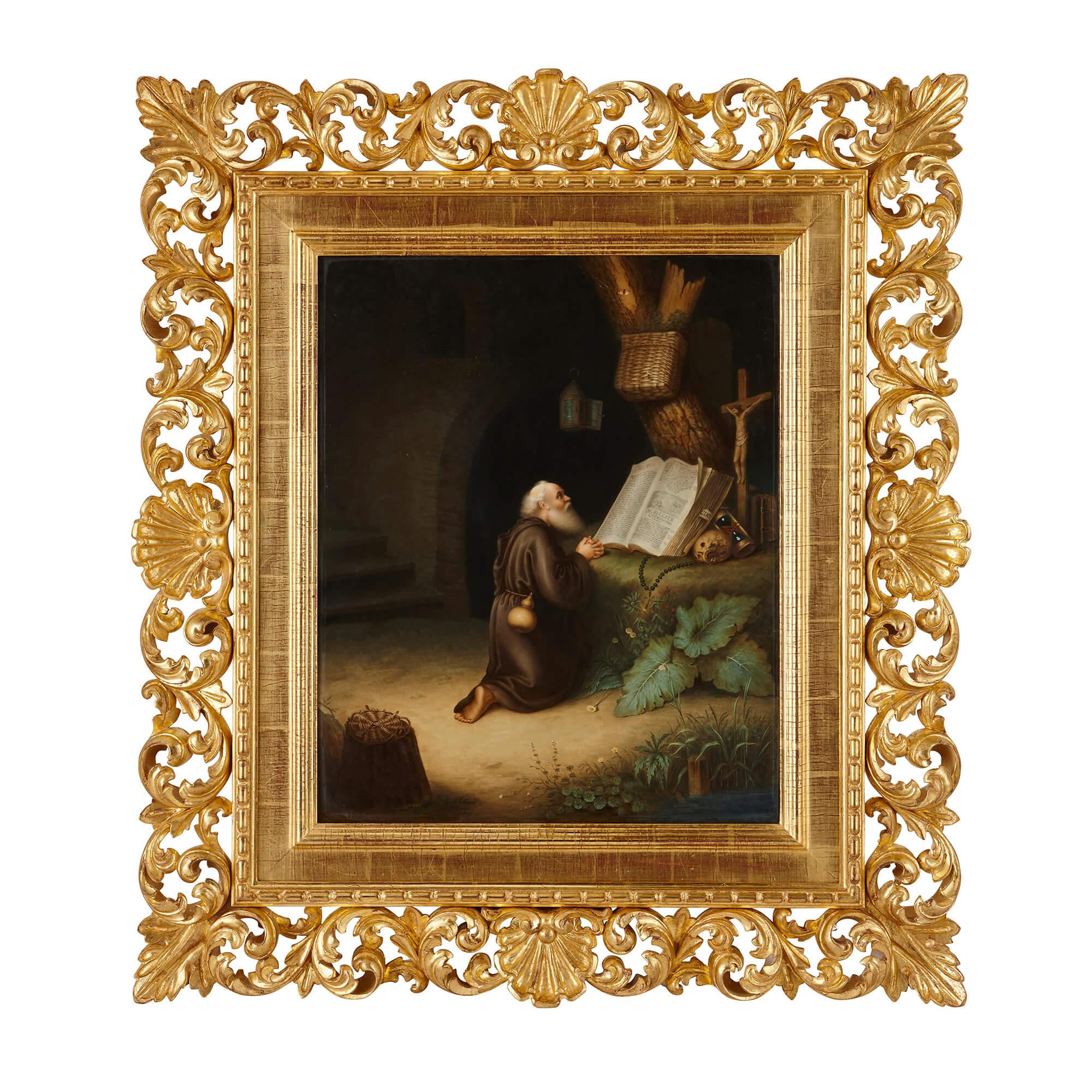 19th Century KPM Porcelain Plaque of Saint Jerome