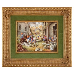 Antique 19th Century KPM porcelain plaque of the Battle of Corinth