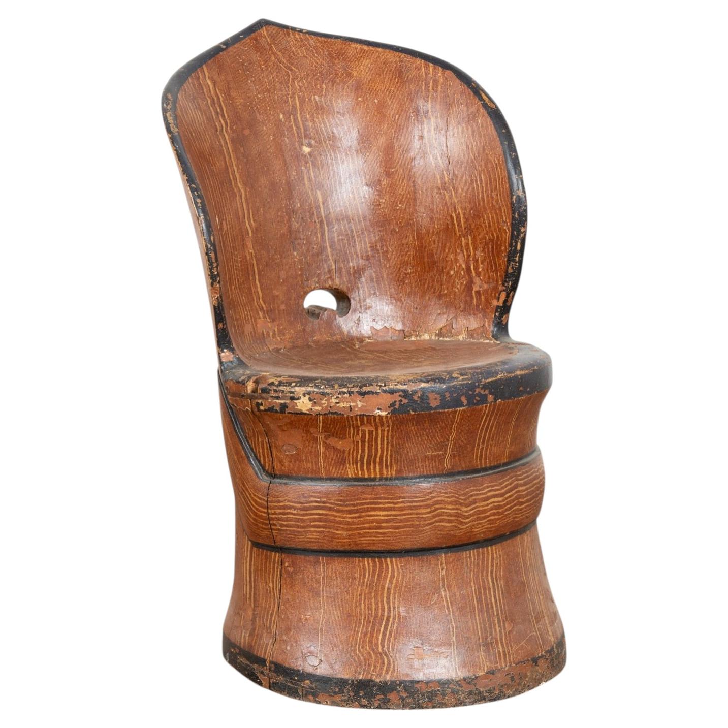 19th Century Kubbestol Log Chair from Norway