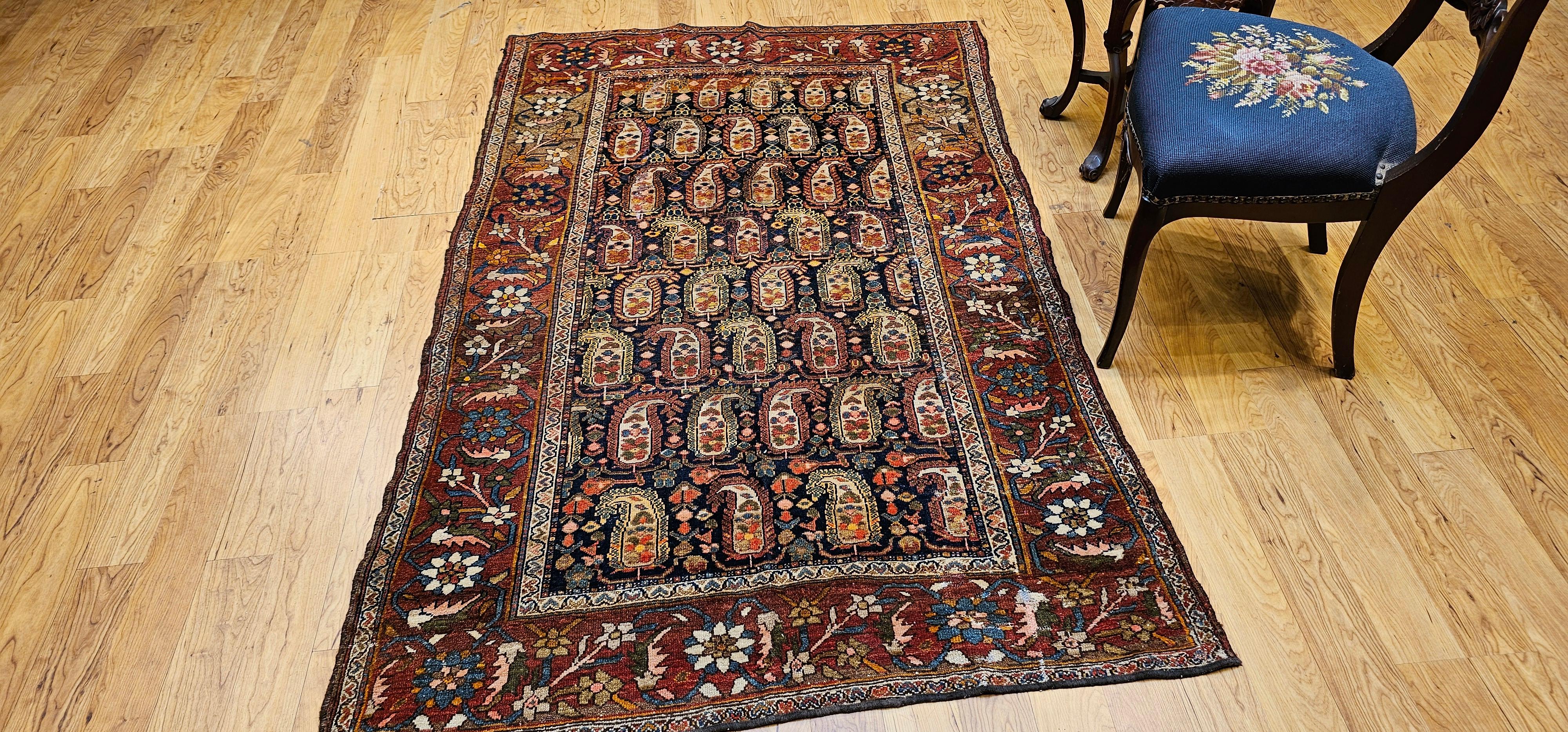 19th Century Kurdish Area Rug in All Over Paisley Pattern For Sale 4